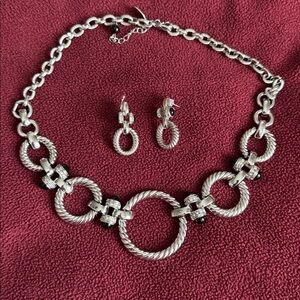 Elegant Silver Necklace and Earring Set WHBM